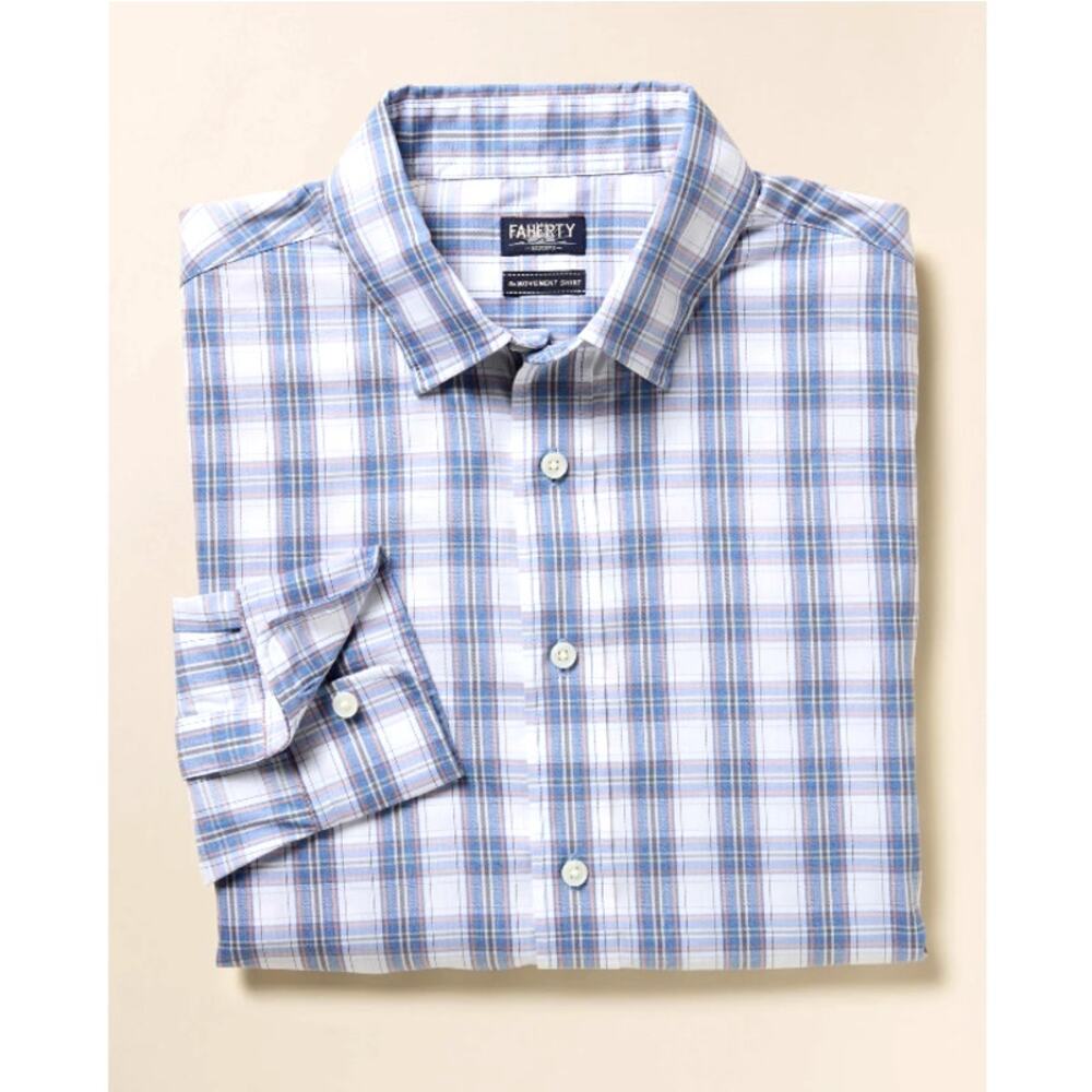 Faherty Men's Eastern Coast Plaid The Movement Shirt Size XL